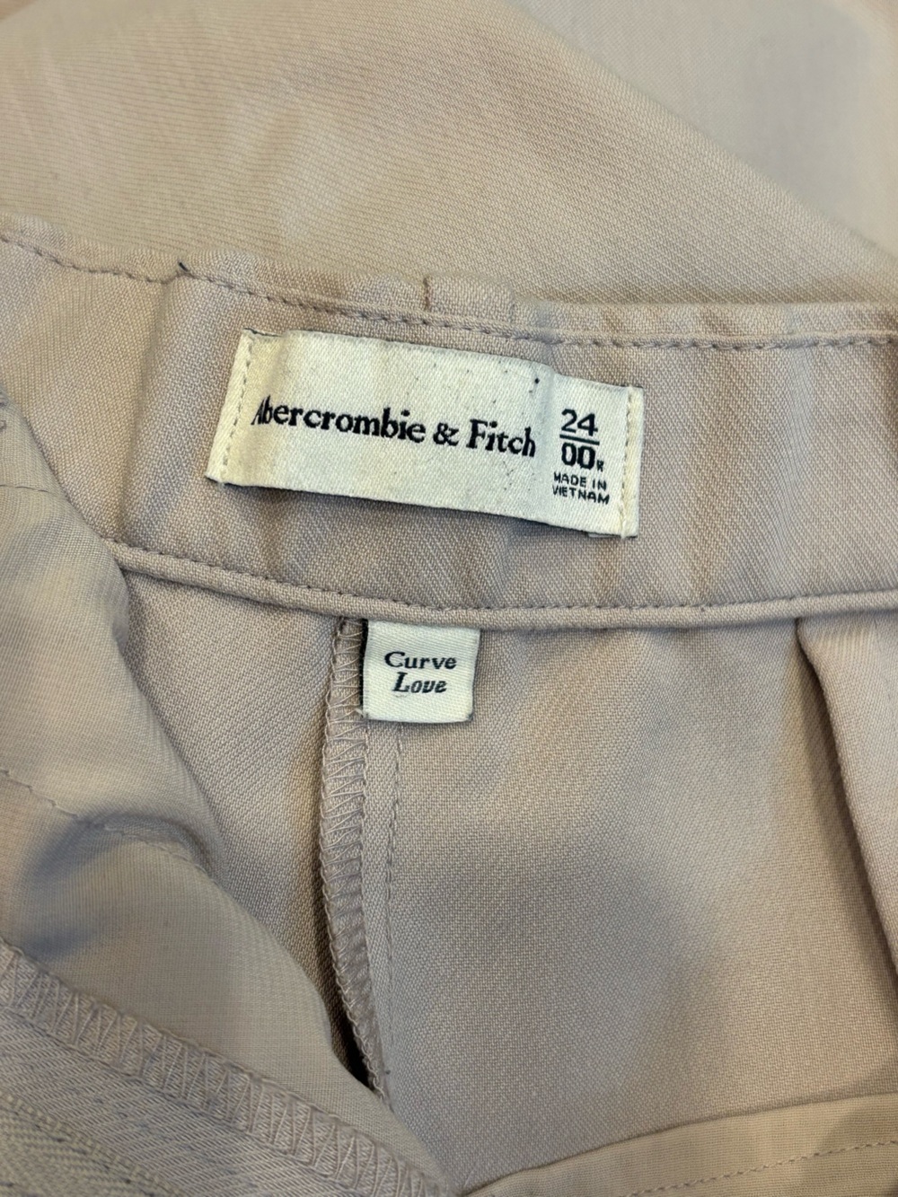 Abercrombie & Fitch Sloane Tailored Wide Leg Pant Light Taupe Curve Love 24/00 R - Picture 6 of 10